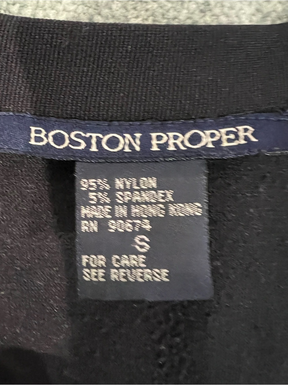 Boston Proper Square-Neck 3/4 Sleeve Tunic - Black - Picture 8 of 9